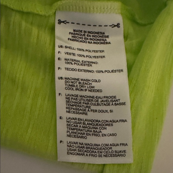 Adidas V-Neck Lime Green Climate Tee Shirt Size M - Picture 4 of 4